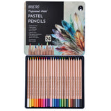 BRUSTRO Artists Pastel Pencils Set of 24 Shades with 4mm Lead for Drawing and Shading - Retail Maharaj