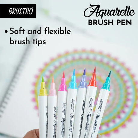 Brustro Aquarelle Brush Pen Set of 24, Watercolor Brush Pens for Art and Calligraphy - Retail Maharaj