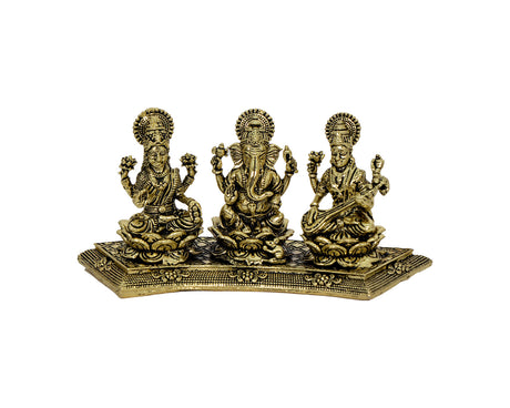 Ganesh Laxmi Saraswati Brass Murti - Retail Maharaj