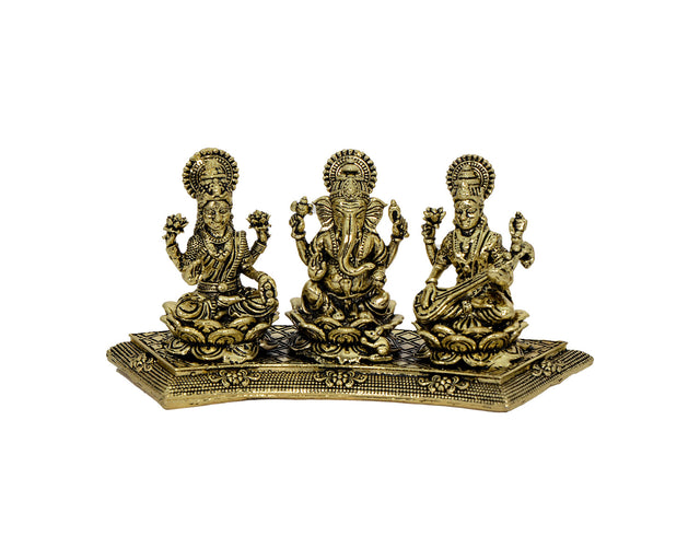 Ganesh Laxmi Saraswati Brass Murti - Retail Maharaj