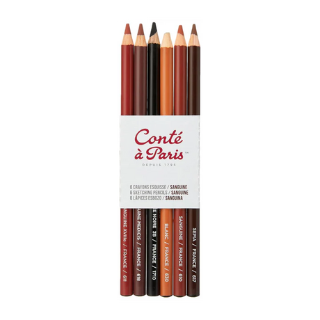 Conte A Paris Sanguine Sketching Pencil Set for Figure Drawing Shading and Artistic Sketch - Retail Maharaj