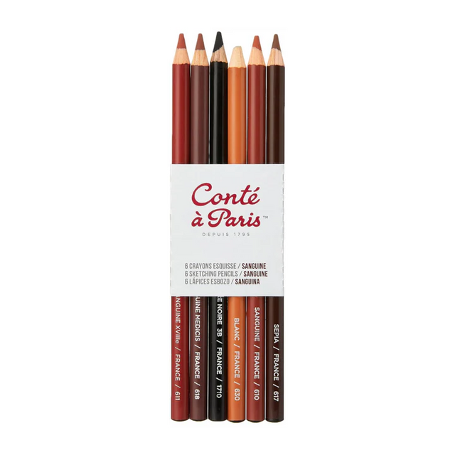 Conte A Paris Sanguine Sketching Pencil Set for Figure Drawing Shading and Artistic Sketch - Retail Maharaj