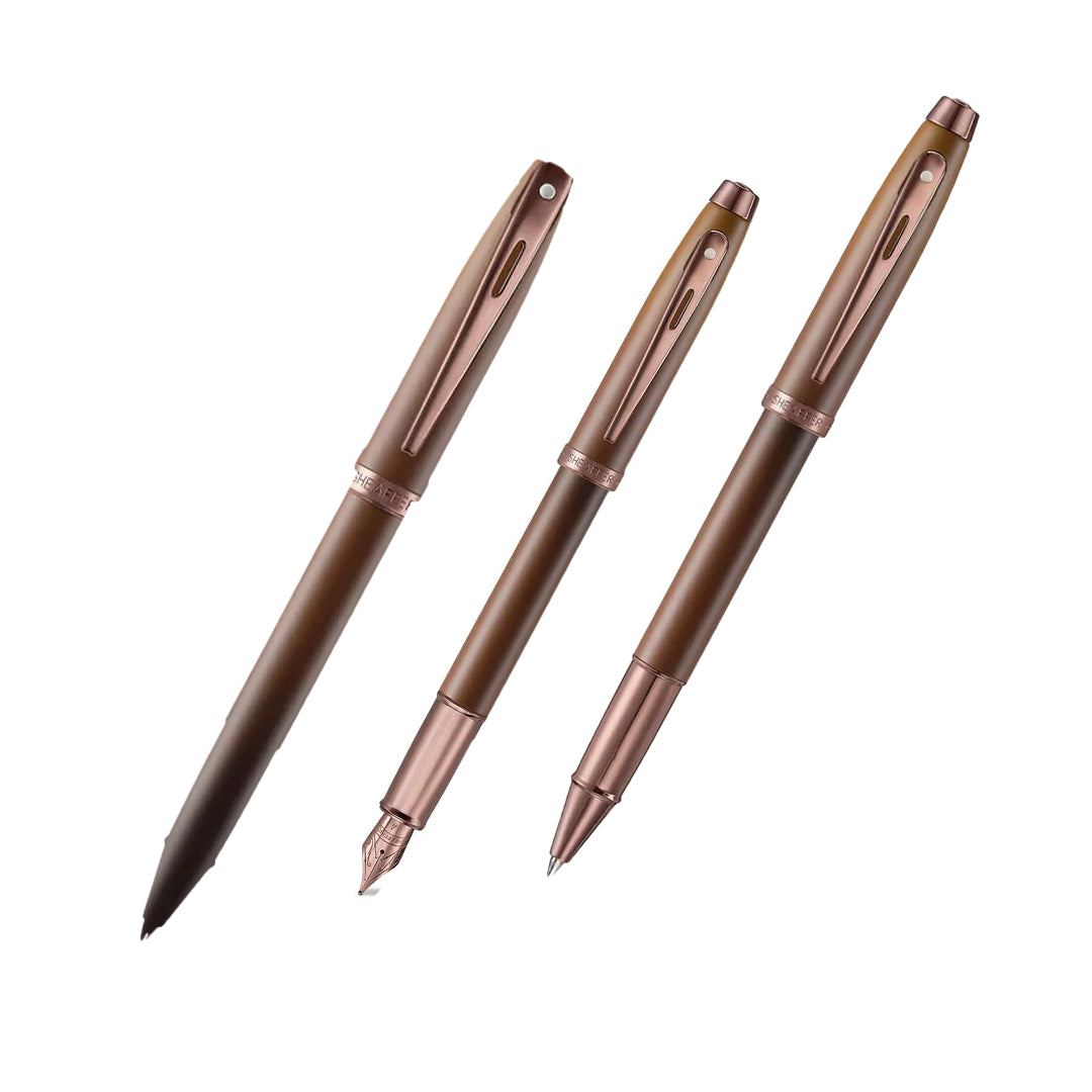 Sheaffer 100 Coffee Edition Matt Brown Pen with Regal Brown PVD Trim - Retail Maharaj