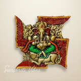 Swastik Ganesha Wall Hanging – Beautiful Aluminium Decorative Ganesh Wall Art for Home, Office & Wedding Gift