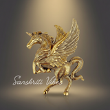Golden Oxidized Flying Horse Metal Statue for Wealth Decorative Showpiece - Retail Maharaj