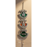 Shri Ganesha Namah Wall Hanging – Silver Plated White Metal Decorative Ganesh Farsa Design for Home Decor & Corporate Gifting