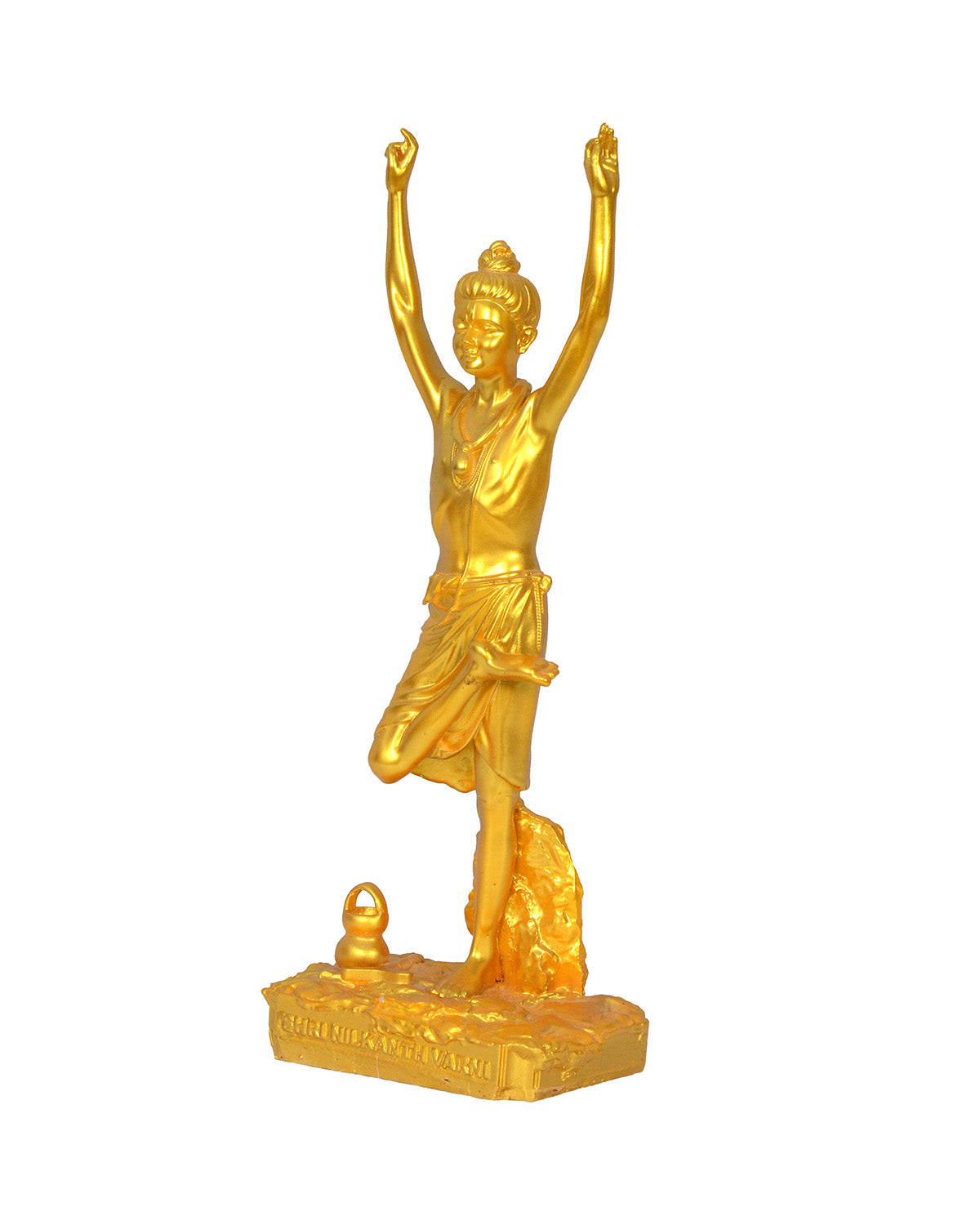 Nilkanth Tapo Murti 8" Cultured Marble Gold Colour