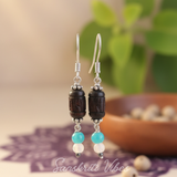 Handmade Beautifully Designed Radha Carved Tulsi Earrings – Divine Spiritual Jewelry - Retail Maharaj