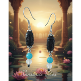 Handmade Beautifully Designed Radha Carved Tulsi Earrings – Divine Spiritual Jewelry - Retail Maharaj