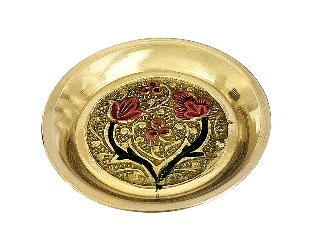 Plate Brass Minakari