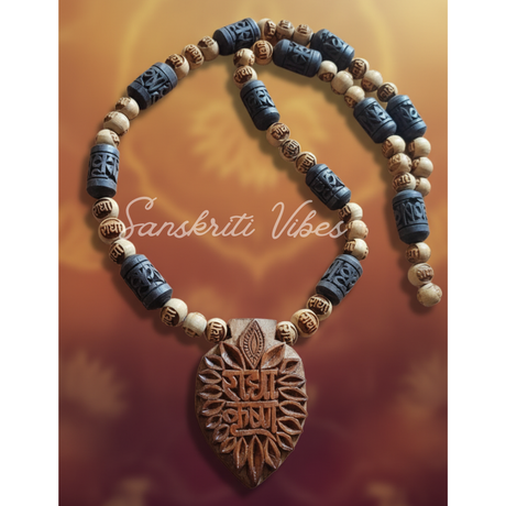 Radha Krishna Tulsi Locket Mala – Pure Devotion in Every Bead for Spiritual Worship - Retail Maharaj