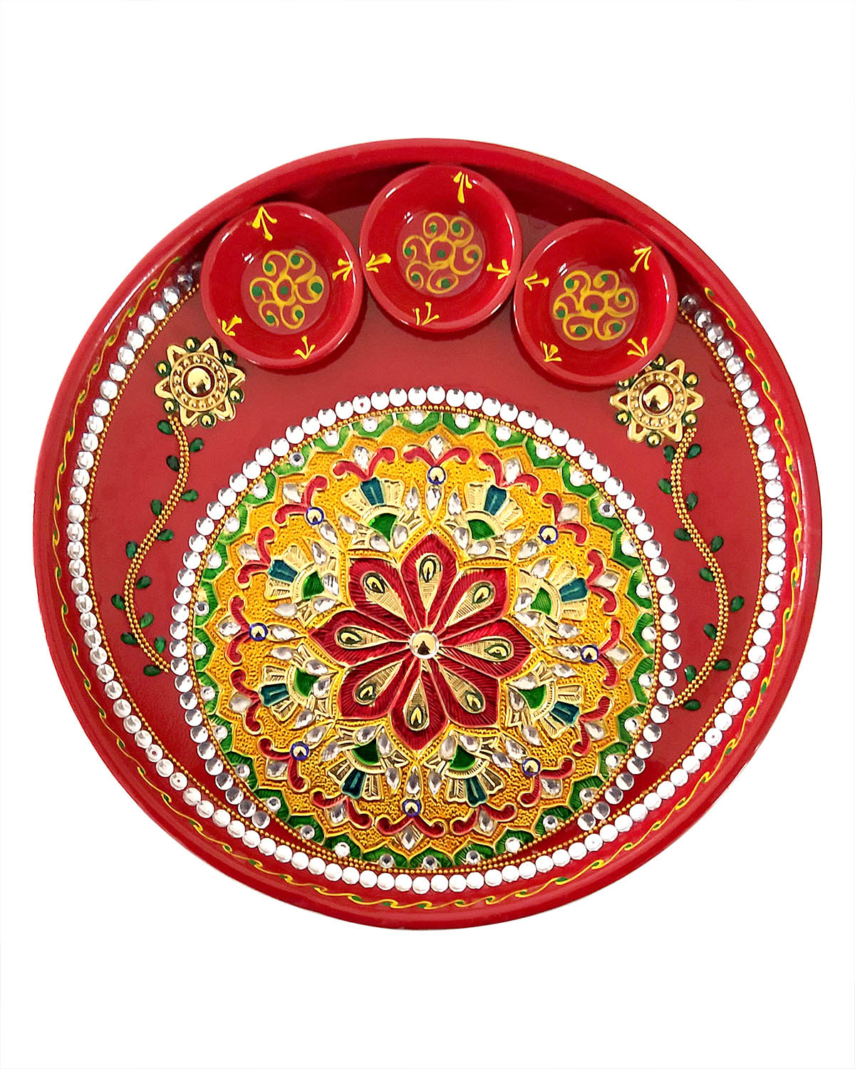 Puja Steel Dish Meenakari