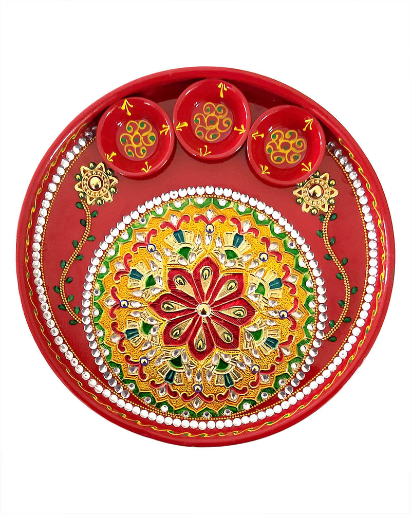 Puja Steel Dish Meenakari