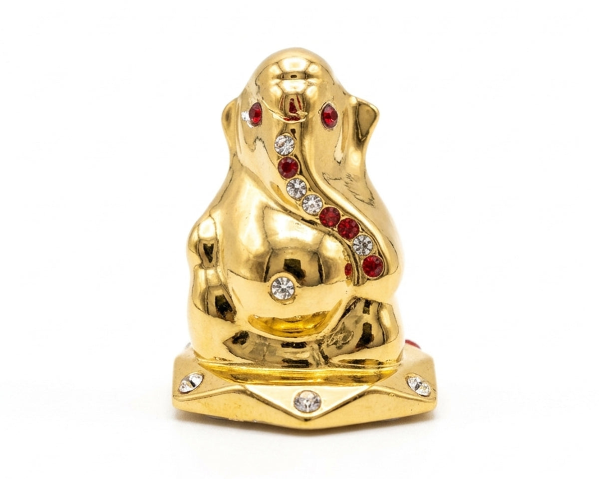 Ganeshji Gold Plating Metal Murti