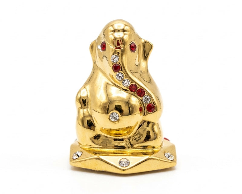 Ganeshji Gold Plating Metal Murti