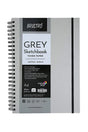 Brustro A4 Grey Toned Paper Sketchbook Wiro Bound 120 GSM 60 Sheets - Retail Maharaj