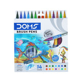 Doms Water-Based Brush Pens Colour Set 14 and 26 Shades with Silver and Gold - Retail Maharaj