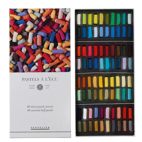 Sennelier Extra Soft Pastel Half Stick Set of 80 Assorted Colors for Professional Artists - Retail Maharaj
