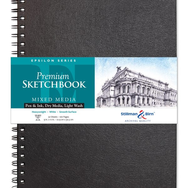 Stillman and Birn Epsilon Series Smooth White Sketchbook for Pen Ink and Mixed Media - Retail Maharaj