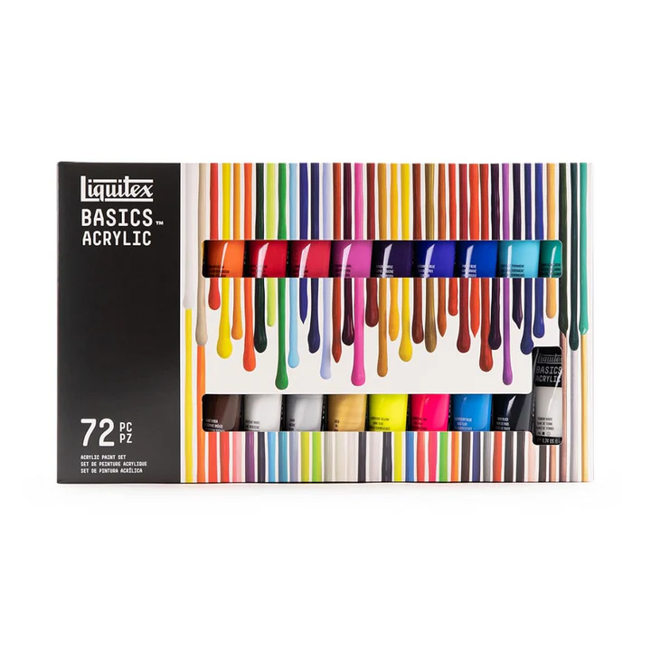 Liquitex Basics Acrylic Colour Paint Set 72 Tubes Assorted - Retail Maharaj