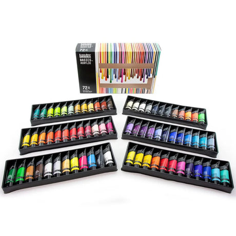 Liquitex Basics Acrylic Colour Paint Set 72 Tubes Assorted - Retail Maharaj