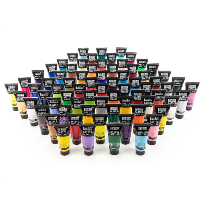 Liquitex Basics Acrylic Colour Paint Set 72 Tubes Assorted - Retail Maharaj