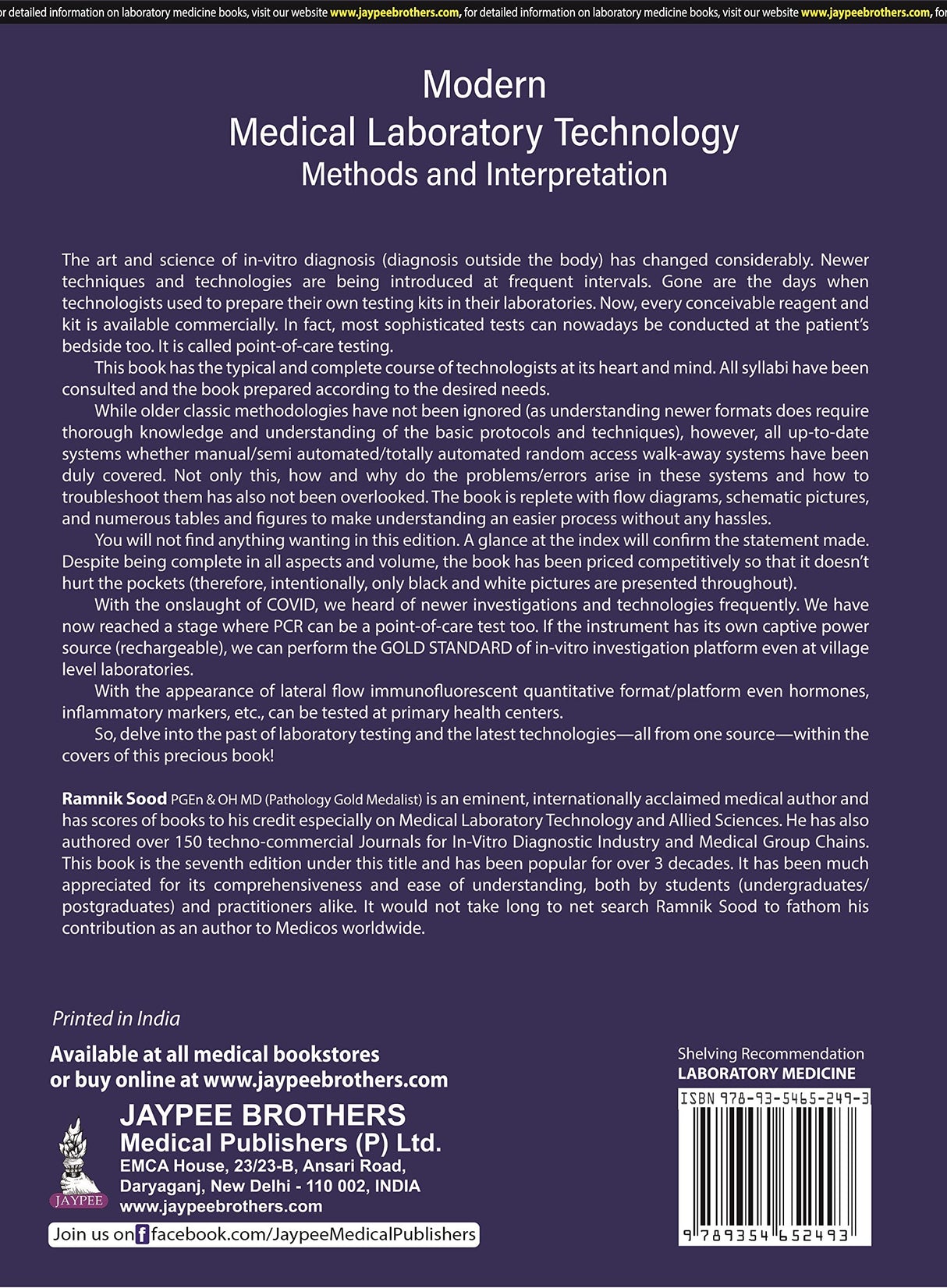 MODERN MEDICAL LABORATORY TECHNOLOGY: METHODS AND INTERPRETATION - Retail Maharaj