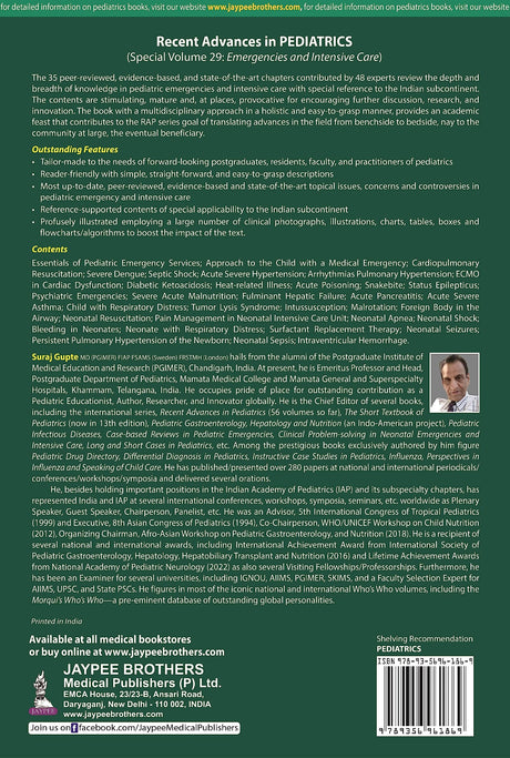 RECENT ADVANCES IN PEDIATRICS (SPECIAL VOLUME 29): EMERGENCIES AND INTENSIVE CARE - Retail Maharaj