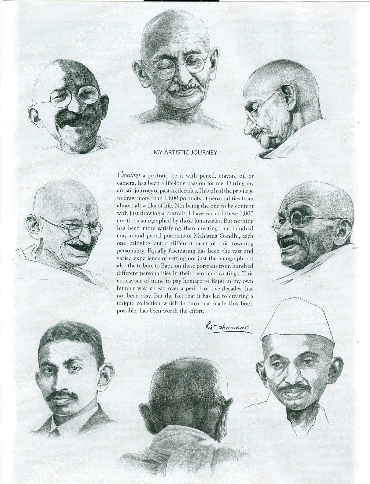 100 Tributes to Gandhiji on his 100 Portraits by his 100 contemporaries in their own handwritings (English, Hindi and Gujarati Edition) - Retail Maharaj