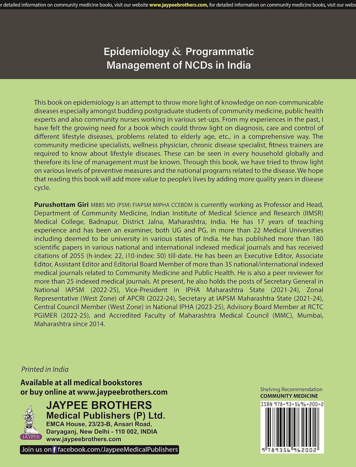 EPIDEMIOLOGY & PROGRAMMATIC MANAGEMENT OF NCDS IN INDIA - Retail Maharaj