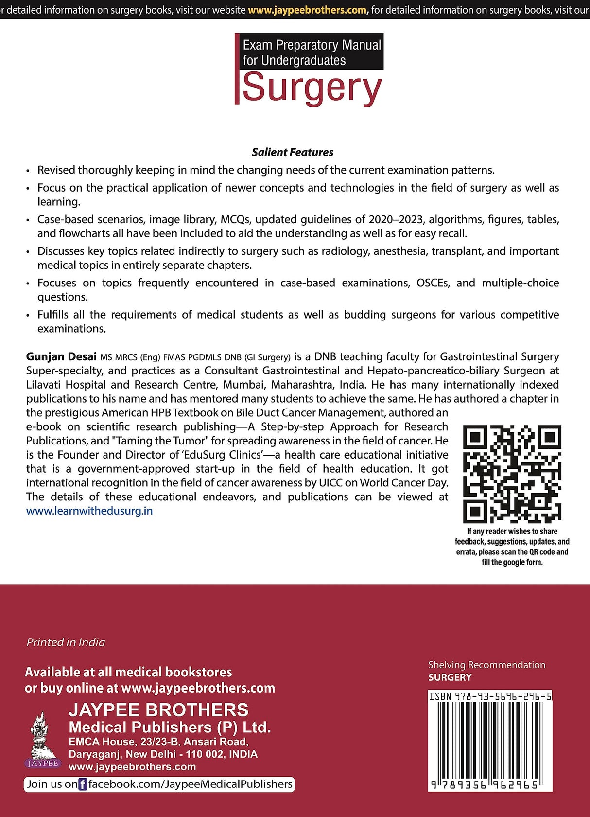 EXAM PREPARATORY MANUAL FOR UNDERGRADUATES SURGERY - Retail Maharaj