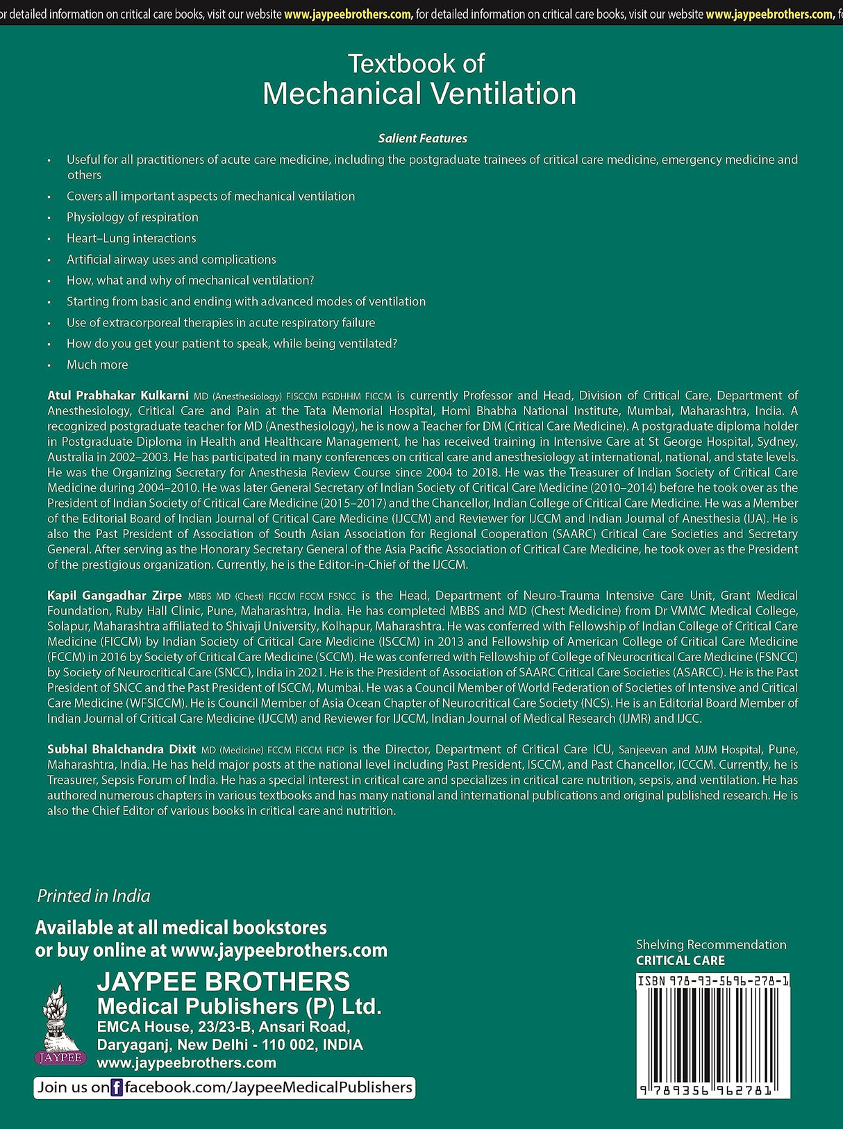 Textbook of Mechanical Ventilation - Retail Maharaj