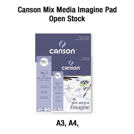 Canson Imagine Mixed Media Pad 200 GSM Smooth Paper for Watercolour and Dry Techniques - Retail Maharaj
