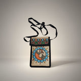 Handmade Madhubani Mobile Pouch – Jute Mithila Art Phone Bag | Eco-friendly Folk Art Accessory - Retail Maharaj