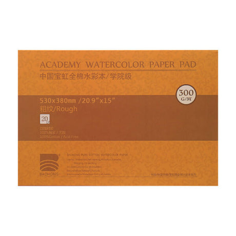 Baohong Academy Rough Watercolour Paper Block 300gsm – 20 Sheets - Retail Maharaj