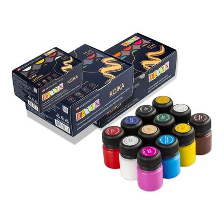 Decola Acrylic Leather Paint Set 20ml with Varnish - Retail Maharaj