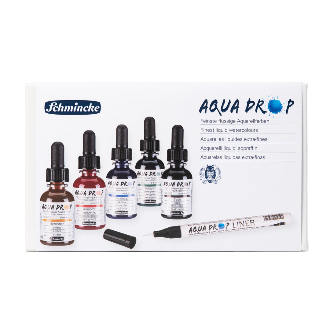 Schmincke Aqua Drop Liquid Watercolour Sets (5 × 30ml) - Retail Maharaj