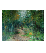 Premium Original Abstract Landscape Art – Forest Veil And Aqua Light by Vikram Kumar Mukherjee