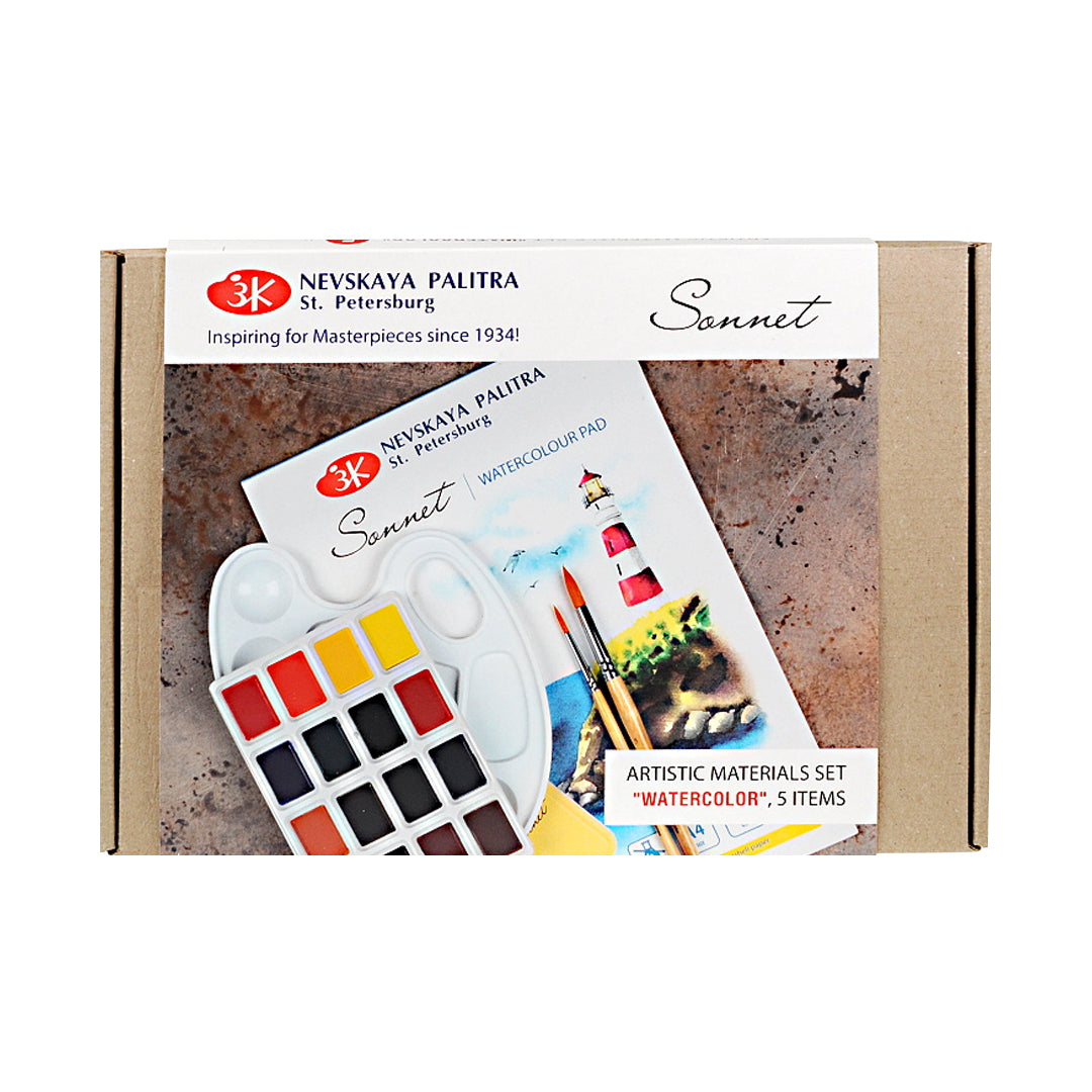 Sonnet Watercolour Artist Starter Kit Travel Painting Set by Nevskaya Palitra - Retail Maharaj