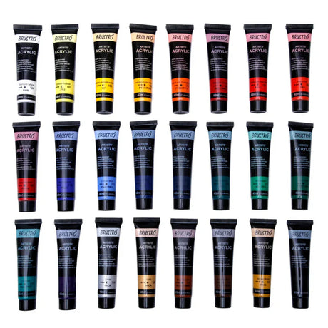 BRUSTRO Artists Acrylic Colour Paint Set of 24, 40ml Color Tubes - Retail Maharaj