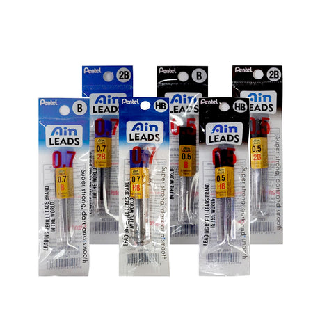 Pentel Ain Stein Pencil Lead Refill Super Smooth Strong 10 Pieces - Retail Maharaj