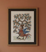 Authentic Gond Painting – Mythical Bird Woman With Pot Handmade Tribal Folk Art (11 × 15 Inch)