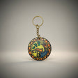 Handmade Madhubani Key Ring – MDF Mithila Art Keychain | Indian Folk Art Accessory - Retail Maharaj