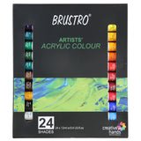 BRUSTRO Artist Acrylic Color 24 Colours 12ML Set - Retail Maharaj