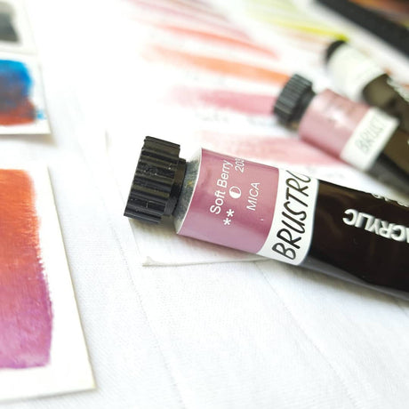Brustro Artists Metallic Acrylic Colour Set Premium 24 Shades 12ml Tubes - Retail Maharaj