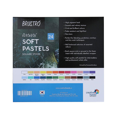 Brustro Artists Soft Pastel Colour Set for Drawing and Painting - Retail Maharaj