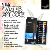 Brustro Artists’ Watercolour Colour 12ml Set of 12 & 24 - Retail Maharaj