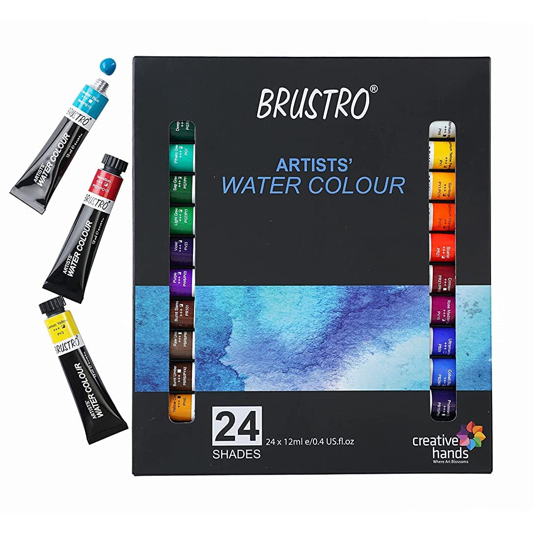Brustro Artists’ Watercolour Colour 12ml Set of 12 & 24 - Retail Maharaj