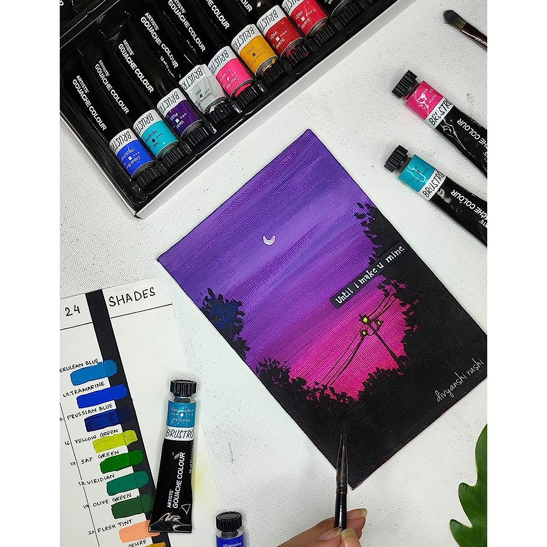 Brustro Artists Gouache Colour Set of 12 & 24 - Retail Maharaj