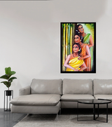Bamboo Whispers – Handcrafted Acrylic Canvas Painting by Rakhi Mukherjee (14 × 10 Inch)